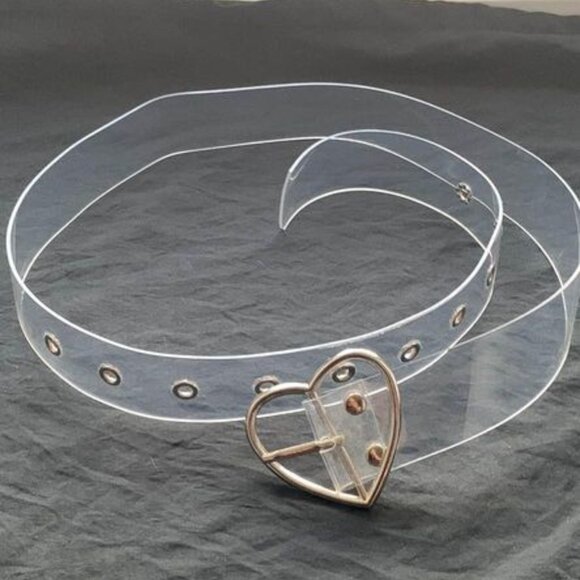 Y2K Clear Jelly Belt with Heart Shaped Buckle - Picture 1 of 2